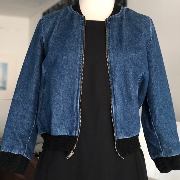 American Apparel Denim Bomber Jacket 